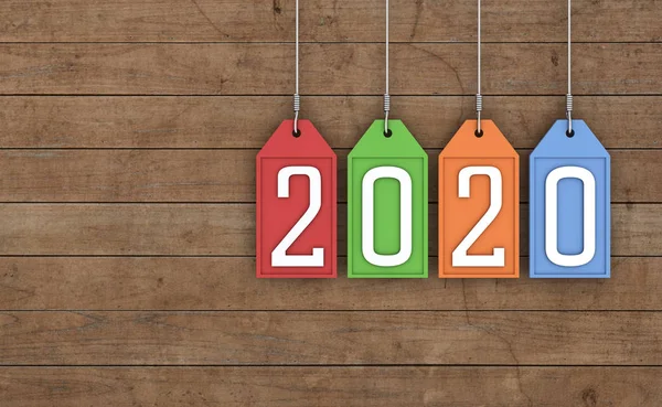 New Year 2020 Creative Design Concept Rendered Image — Stock Photo, Image