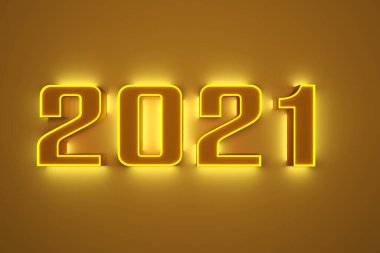 Yeni Yıl 2021 Yaratıcı Tasarım Konsepti - 3B Hazırlanmış Resim