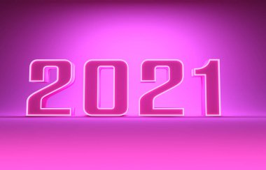 Yeni Yıl 2021 Yaratıcı Tasarım Konsepti - 3B Hazırlanmış Resim