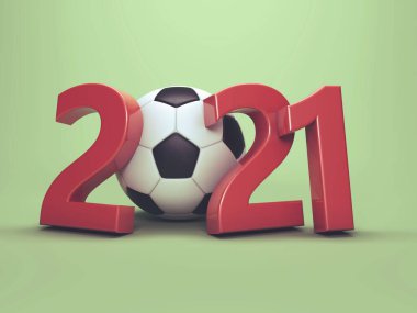 Futbol ile Yeni Yıl 2021 Yaratıcı Tasarım Konsepti - 3D Yapılandırılmış Resim