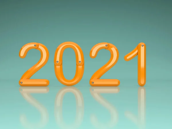 Ano Novo 2021 Conceito Design Criativo Imagem Renderizada — Fotografia de Stock