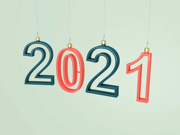 Nieuwjaar 2021 Creatief Ontwerpconcept Rendered Image — Stockfoto