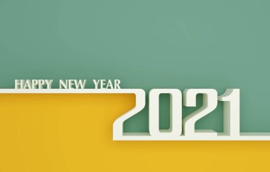 Yeni Yıl 2021 Yaratıcı Tasarım Konsepti - 3B Hazırlanmış Resim