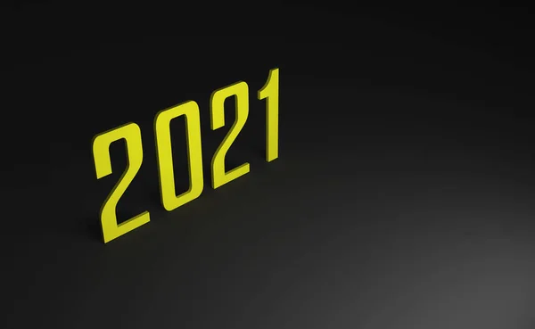 2021年新年クリエイティブデザインコンセプト 3Dレンダリング画像 — ストック写真