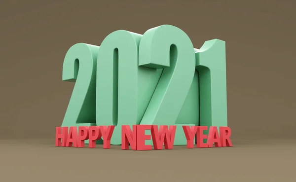 New Year 2021 Creative Design Concept Rendered Image — Stock Photo, Image