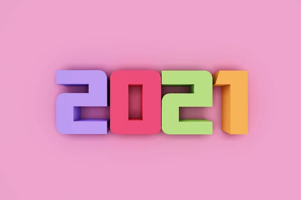 Новий Рік 2021 Концепція Креативного Дизайну Рендеринг Зображення — стокове фото
