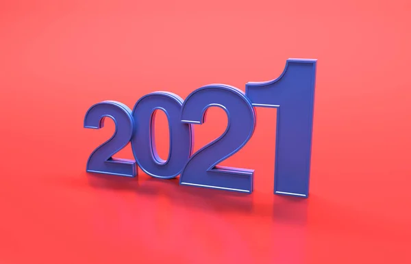 Año Nuevo 2021 Concepto Diseño Creativo Imagen Renderizada — Foto de Stock