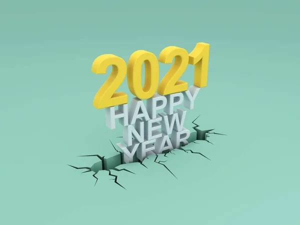 New Year 2021 Creative Design Concept Rendered Image — Stock Photo, Image