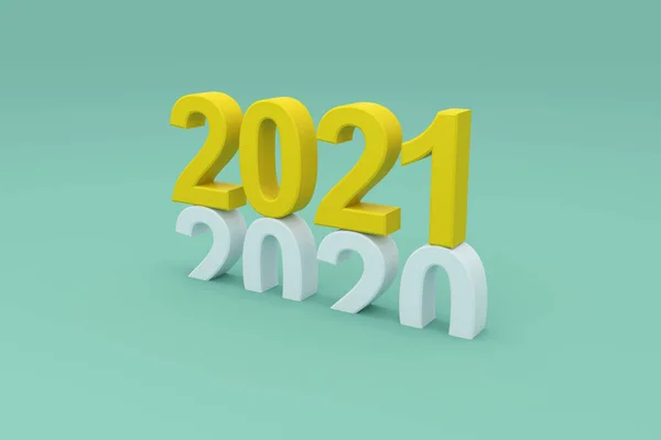 New Year 2021 Creative Design Concept Rendered Image — Stock Photo, Image