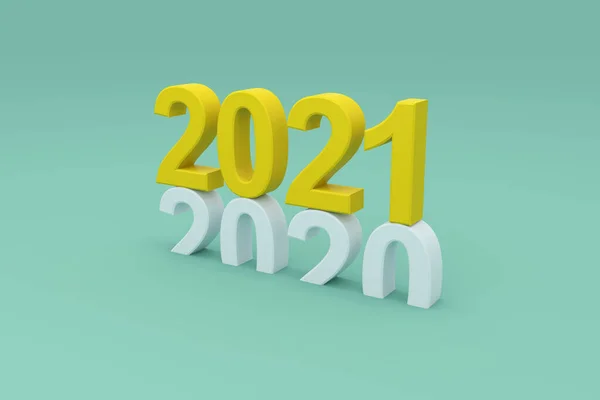 Nieuwjaar 2021 Creatief Ontwerpconcept Rendered Image — Stockfoto