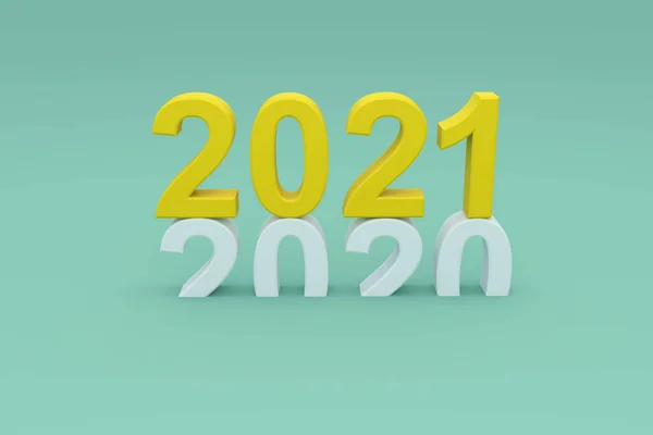 2021年新年创意设计概念 3D渲染图像 — 图库照片