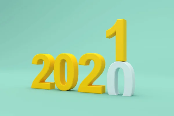 Nieuwjaar 2021 Creatief Ontwerpconcept Rendered Image — Stockfoto