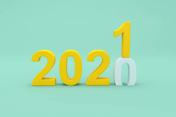 Año Nuevo 2021 Concepto Diseño Creativo Imagen Renderizada —  Fotos de Stock