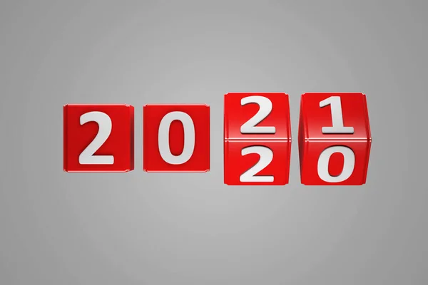 Nieuwjaar 2021 Creatief Ontwerpconcept Rendered Image — Stockfoto