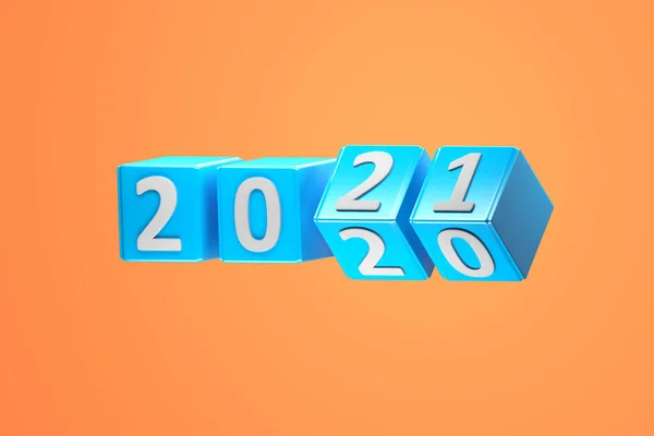 Nieuwjaar 2021 Creatief Ontwerpconcept Rendered Image — Stockfoto