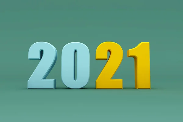 Новий Рік 2021 Концепція Креативного Дизайну Рендеринг Зображення — стокове фото