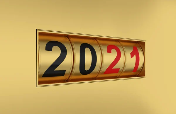 Nieuwjaar 2021 Creatief Ontwerpconcept Rendered Image — Stockfoto