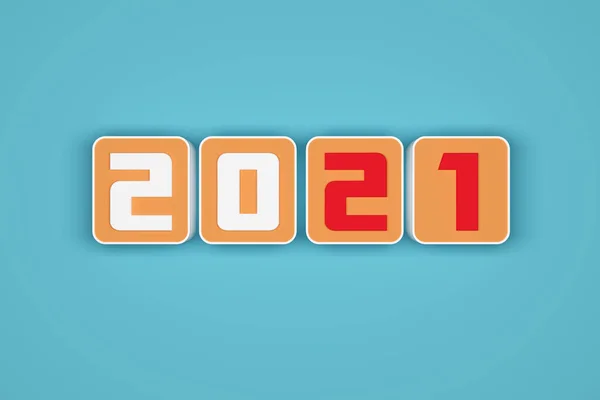 Nieuwjaar 2021 Creatief Ontwerpconcept Rendered Image — Stockfoto