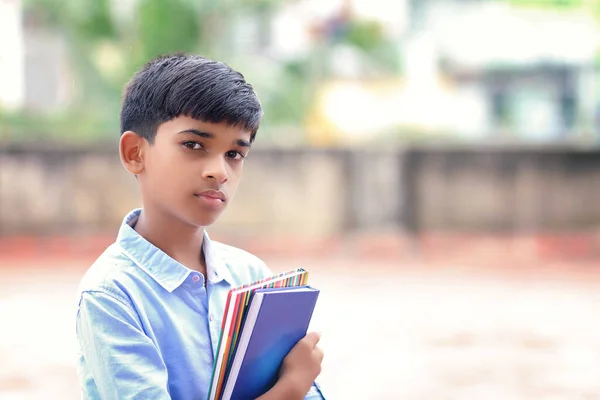 Portrait Indian Little School Boy Posing Camera — Stockfoto