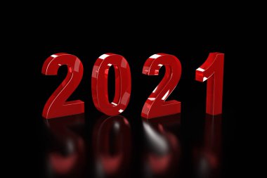 Yeni Yıl 2021 Yaratıcı Tasarım Konsepti - 3B Hazırlanmış Resim