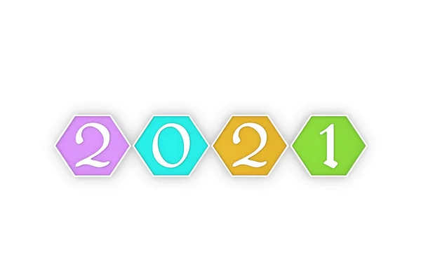 New Year 2021 Creative Design Concept Renderelt Kép — Stock Fotó