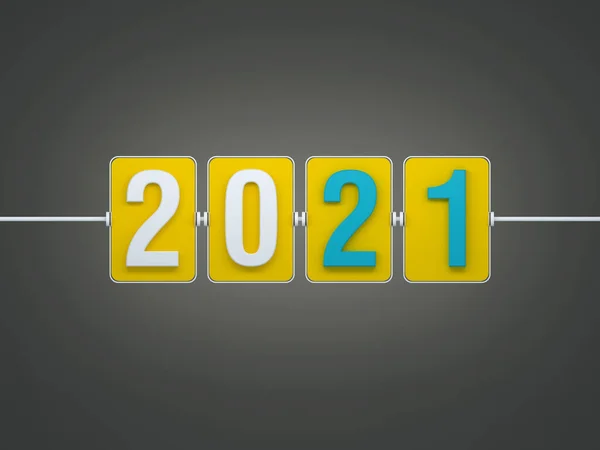 Nyår 2021 Creative Design Concept Rendered Image — Stockfoto