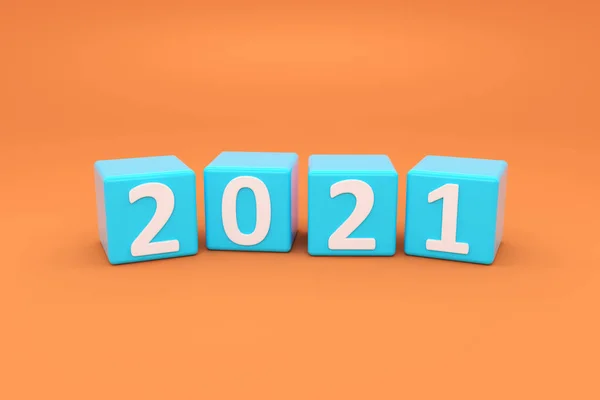 Nieuwjaar 2021 Creatief Ontwerpconcept Rendered Image — Stockfoto