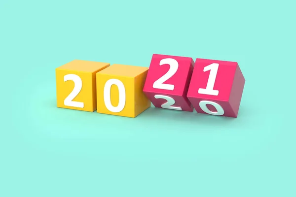 New Year 2021 Creative Design Concept Rendered Image — Stock Photo, Image