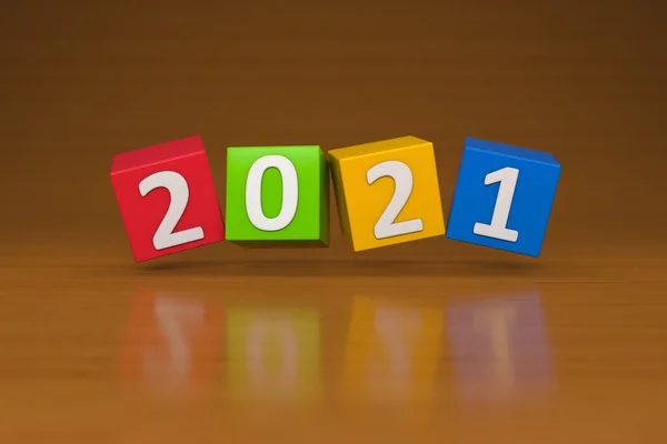 Nový Rok 2021 Creative Design Concept Vykreslený Obraz — Stock fotografie