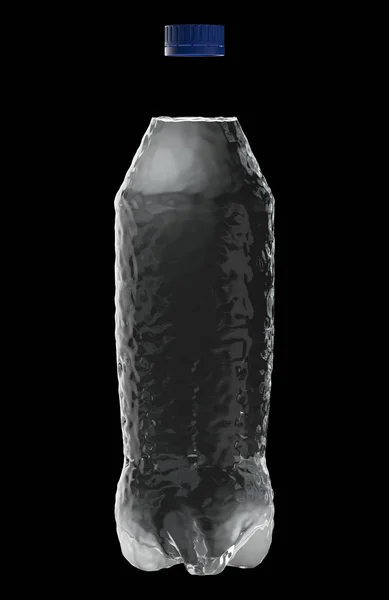 Σχήμα Του Ένα Μπουκάλι Νερό Μαύρο — Φωτογραφία Αρχείου