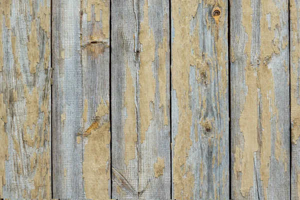 Oude Houten Muur Overblijfselen Van Lichte Verf Zijn Zichtbaar Planken Stockfoto