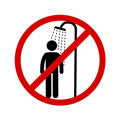 Yasak işareti vektörü duş alma.