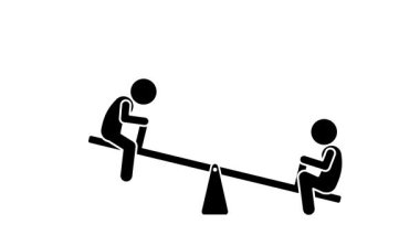 Tahterevallide basit çizgi film karakteri