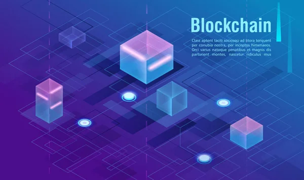 Concepto Criptomoneda Blockchain Centro Alimentado Por Datos Ilustración Vectores Isométricos — Archivo Imágenes Vectoriales