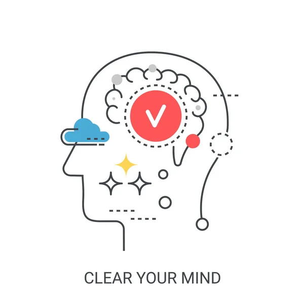 Clear your mind Vektor Illustration Konzept. — Stockvektor