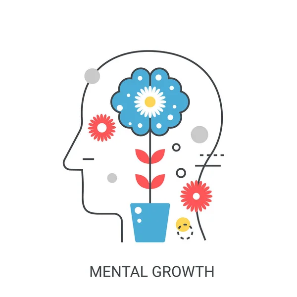 Concepto de ilustración de vector de crecimiento mental . — Vector de stock