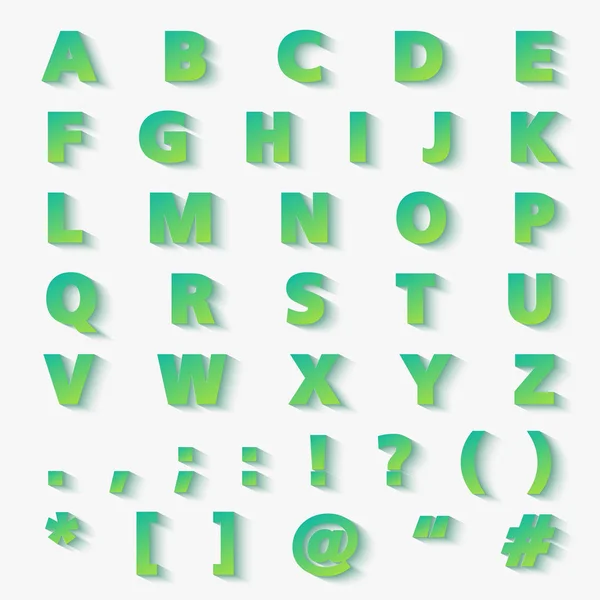 Moderne Vektorgradienten Papier geschnitten Alphabet Buchstaben eingestellt. — Stockvektor