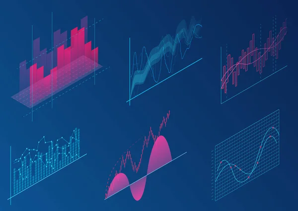 Jasny kolor gradientu nowoczesną infografikę wektor elementów. Projektowanie 3D izometryczny promocji, prezentacji, sprzedaży transparent, projekt raportu dochodu, stylowe witryny. — Wektor stockowy