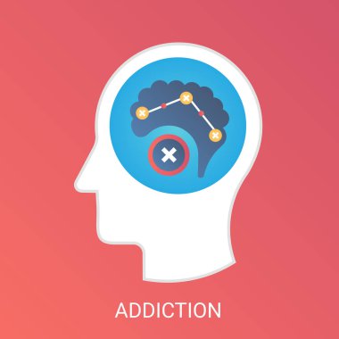 Vektör bağımlılık kavramı. Modern degrade düz stil.