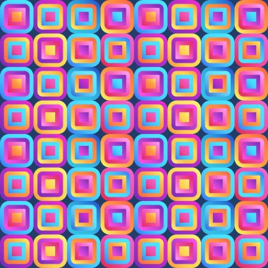 Taze modern Dekoratif degrade canlı renk kareler seamless modeli düzgün köşeli.