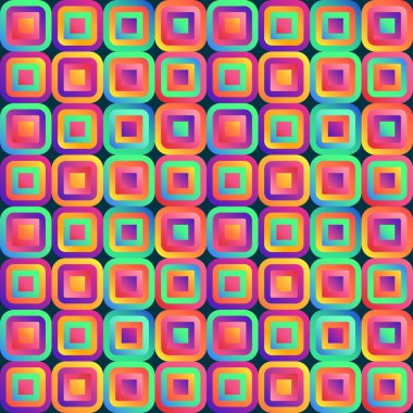 Arka plan seamless modeli içinde düzenlenmiş çok renkli küpleri ile canlı soyutlama.