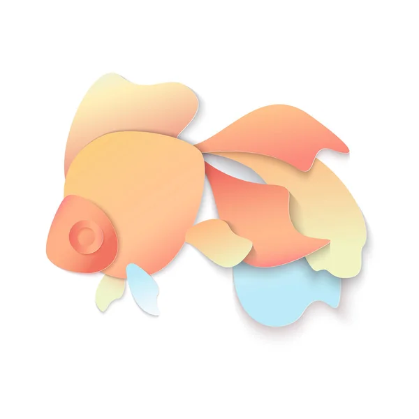 Vektor trendige Farbverlauf geschnitten Papier Fisch Logo isoliert auf weißem Hintergrund. — Stockvektor