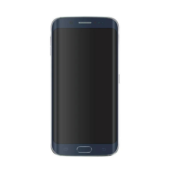 Nouvelle génération de smartphone moderne avec bord incurvé écran noir vierge. Illustration réaliste du vecteur téléphonique . — Image vectorielle