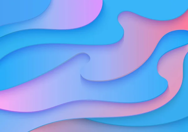 Abstraktní objemové 3d barvy papíru přestřihl umění ilustrace. — Stockový vektor