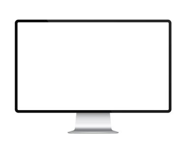 Realistic computer monitor display mockk up vector illustration. clipart