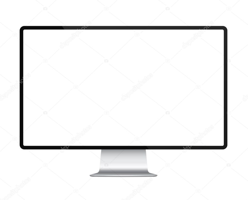 Realistic computer monitor display mockk up vector illustration.