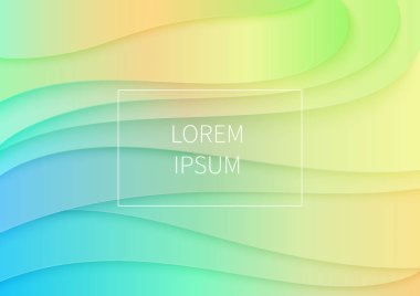 Zarif hacimsel 3d renk sanat vektör çizim kesilmiş kağıt kavisli. Modern origami tasarım şablonu düzeni iş sunumları, el ilanları, afişler.