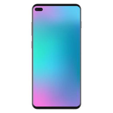 Yeni nesil siyah sürümü ince gerçekçi hiçbir çerçeve smartphone ile düzgün degrade kafes duvar kağıdı vektör çizim.
