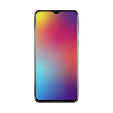 İnce çerçeveler ve degrade kafes ekran wallpaperr vektör illüstrasyon ile gerçekçi trendy akıllı telefon mockup.