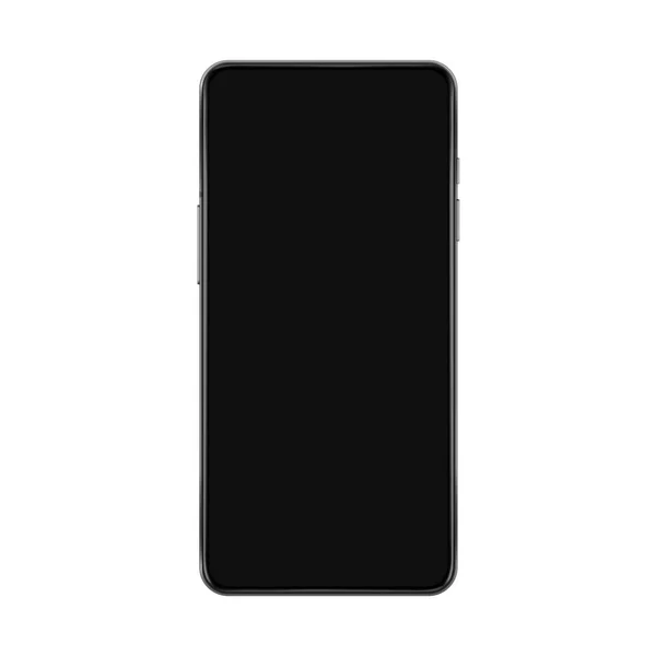 Modèle réaliste de smartphone avec écran noir isolé sur fond blanc. Pour tout test d'interface utilisateur ou illustration vectorielle de présentation . — Image vectorielle